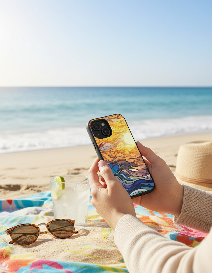 Sunset Waves Phone Case | Abstract Ocean MagSafe iPhone Case | Wild Root Cases