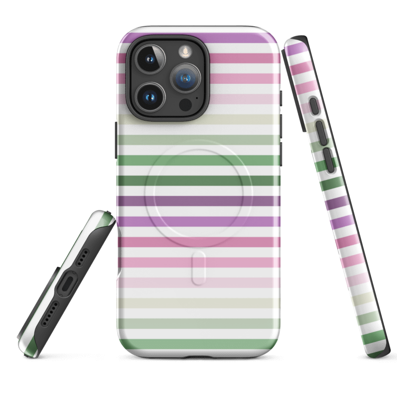 Purple Green Gradient Phone Case - Thin Fading Stripe Ombre Protection