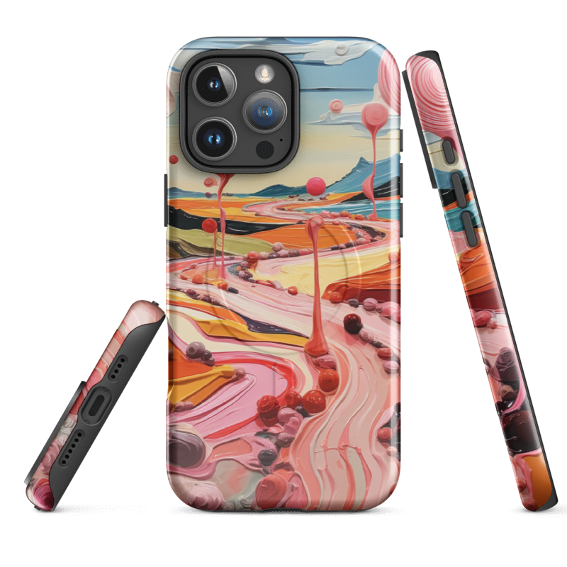 Pink Drip Art Landscape Phone Case | Artistic & Unique | Wild Root Cases