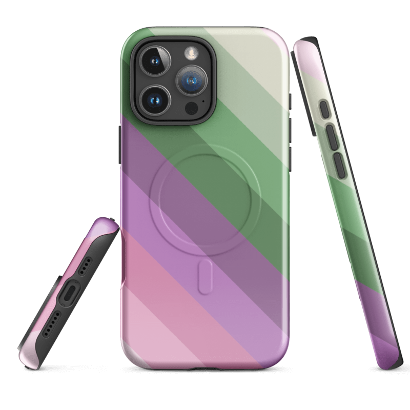 Spring Slant Stripe Phone Case - Diagonal Pastel Rainbow Protection