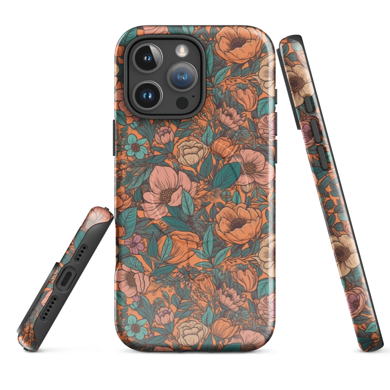 Wild Root Cases: Boho Floral iPhone Case - Pink, Blue & Orange
