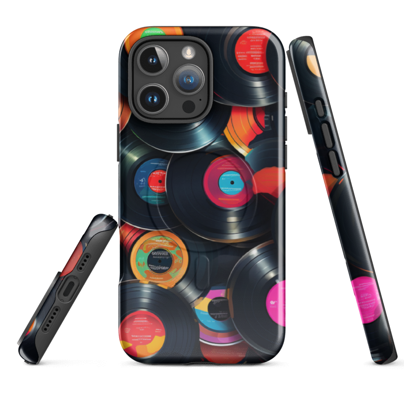 Vintage Vinyl Record Collage Phone Case – Retro Music Aesthetic Case | Wild Root Cases