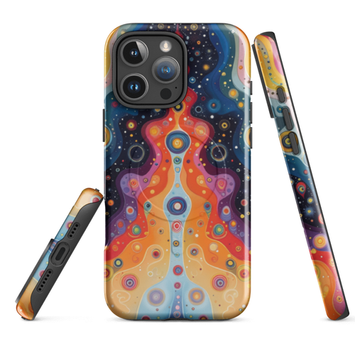 Abstract Psychedelic Art iPhone Case – Colorful Cosmic Aesthetic Case | Wild Root Cases