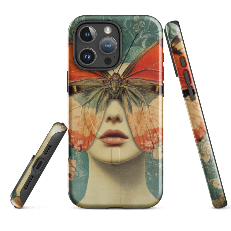 Vintage Butterfly Collage Phone Case – Floral Surreal Art Protective Case | Wild Root Cases