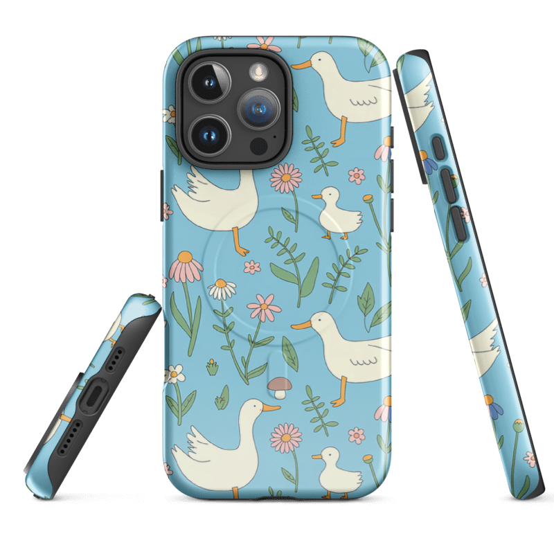 Wild Root Cases - Blue Floral Duck iPhone Case - All Models