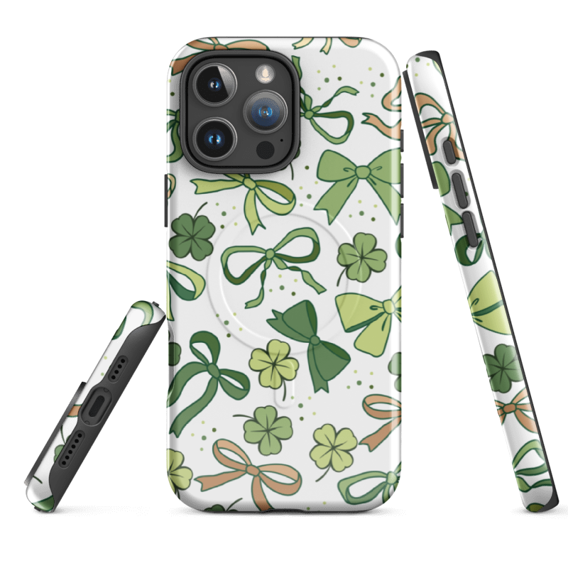 Wild Root Cases - Delightful Green Bow Shamrock iPhone Case - St. Patrick's Day