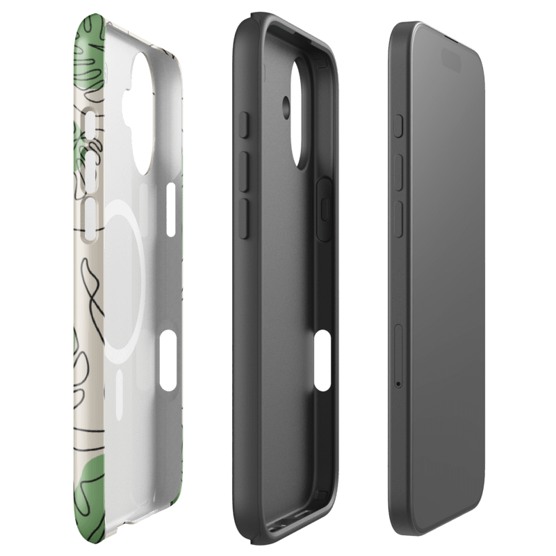 Botanical Leaf iPhone Case - Minimal Green Nature Design | MagSafe