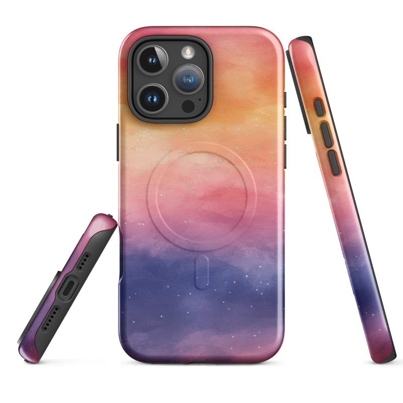 Watercolor Blue Pink Sky iPhone Case | Pastel Aesthetic Cloud Phone Cover by Wild Root Cases