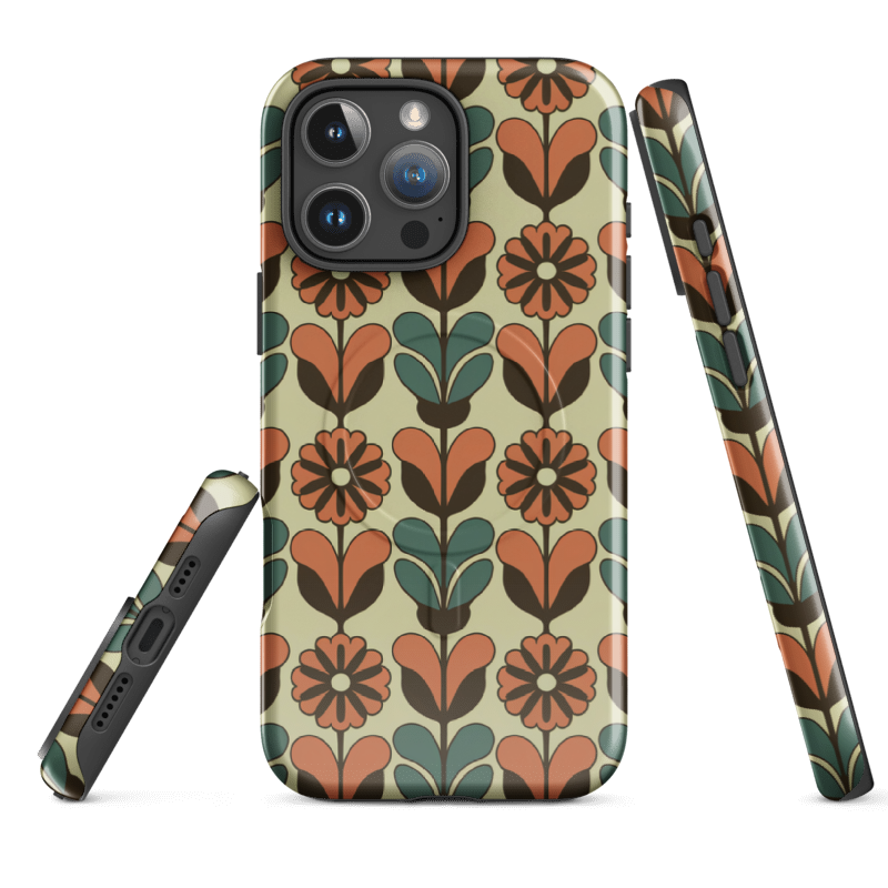 Retro Floral iPhone Case – Vintage Flower Phone Cover | Wild Root Cases Boho Aesthetic Case