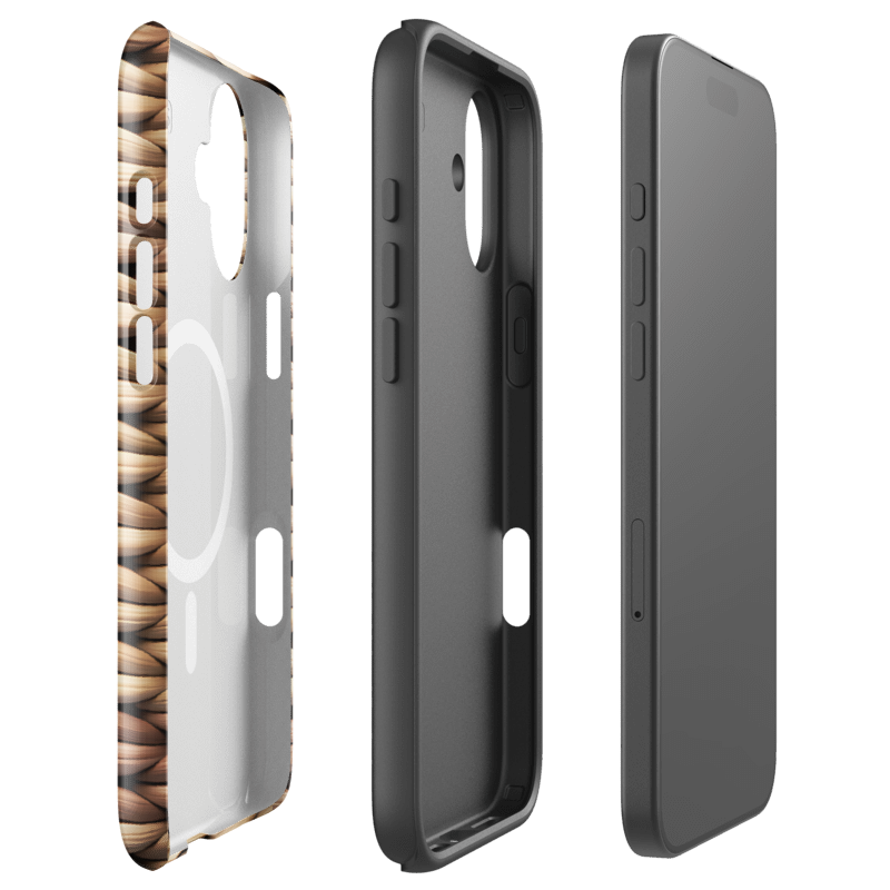Rustic Woven Texture iPhone Case | Natural Wood-Inspired Protective Cover by Wild Root Cases